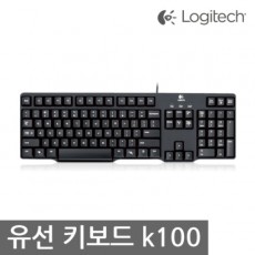 [로지텍] 유선키보드, K100 NEW [로지텍코리아정품] [블랙/PS2/키스킨포함]